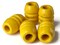 5 28mm Large Yellow Fluted Barrel Beads Vintage Wood Macrame Beads